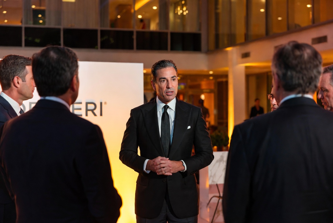 empresario liderando conversacion estrategica en miami networking empresarial alto nivel patrocinador lider win2win