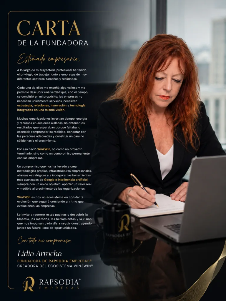 Lidia Arrocha, fundadora de Rapsodia Empresas y creadora del Ecosistema Empresarial Win2Win