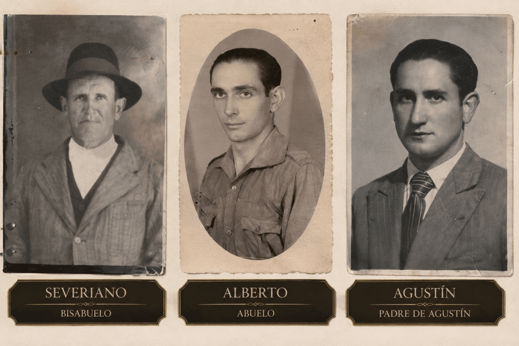Severiano, Alberto y Agustín, antepasados de la familia Labrador y generaciones vinculadas a la historia de los vinos Dominio de la Sierra en la Sierra de Salamanca
