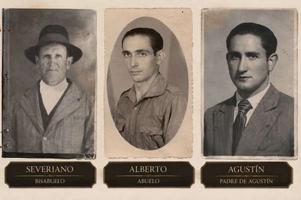 Severiano, Alberto y Agustín, antepasados de la familia Labrador y generaciones vinculadas a la historia de los vinos Dominio de la Sierra en la Sierra de Salamanca