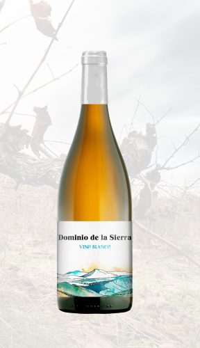 Botella de Dominio de la Sierra Blanco, vino blanco multivarietal elaborado en la Sierra de Salamanca con levaduras indígenas