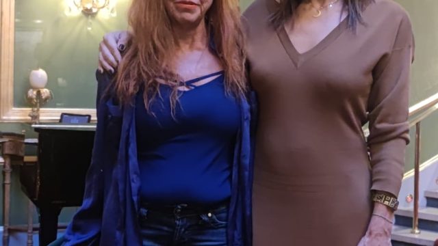 Presencia de Rapsodia Empresas en SIMOF Madrid, encuentro profesional del sector. Fotografía tomada con Raquel Revuelta en el marco del evento. evento profesional simof madrid rapsodia empresas